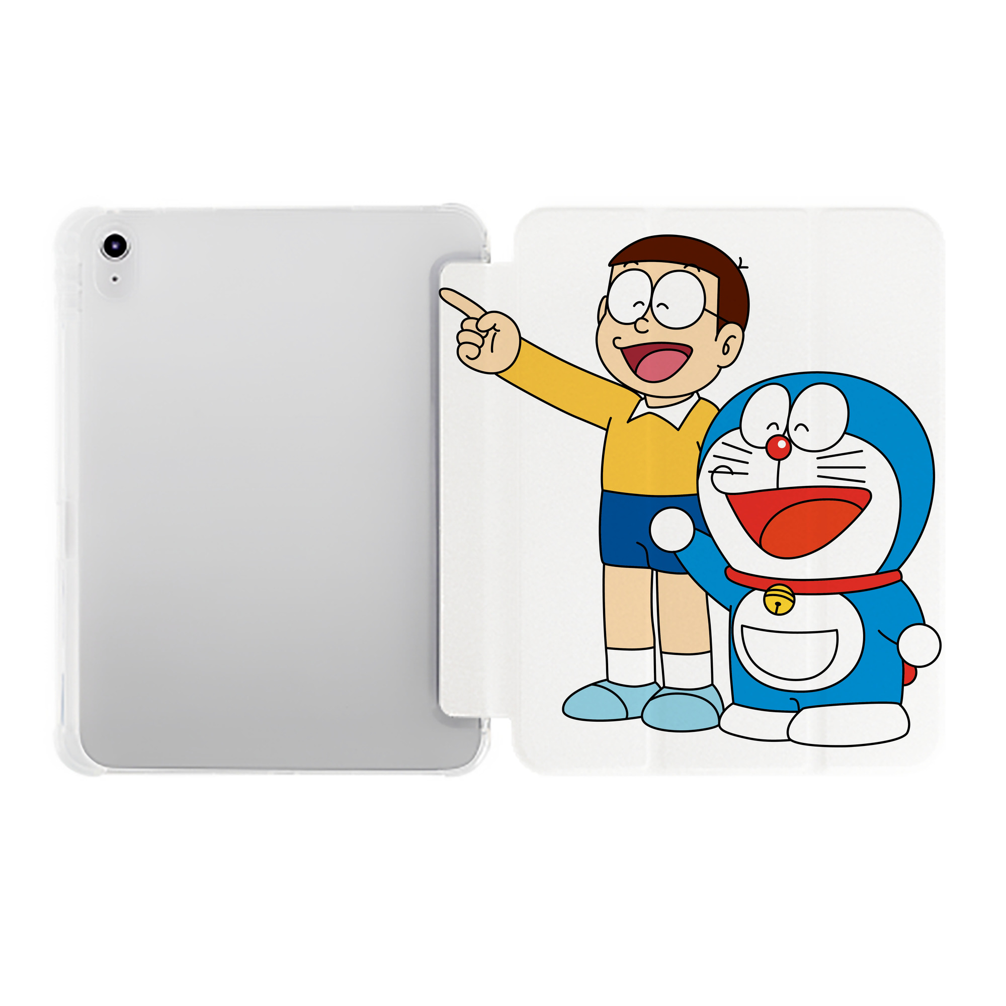 （画像用） ドラえもん 野比 のび太 Doraemon Nobita Nobi IPad ケース ペン収納付き 三つ折りスタンド PUレザー×シリコン 対応機種9.5/10.5/10.9インチ